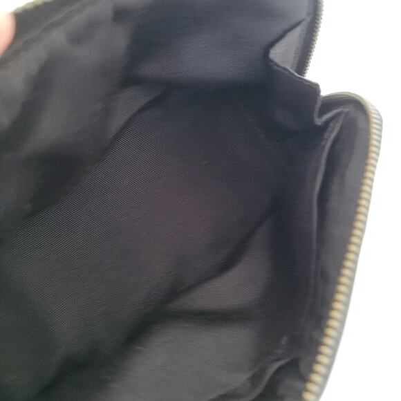 Coach Cosmetic Zip Case Coated Canvas Small Bag Zipper Black Red Floral Pouch - Picture 9 of 12